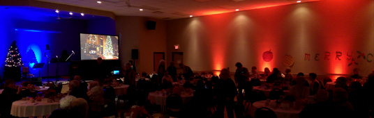Ambient Lighting with Sound and Screen for Holiday Event
