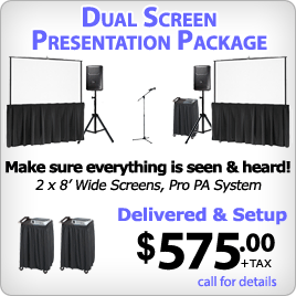 Double Screens with Projectors & Professional Sound System