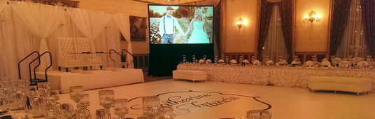 Rear Projection System without Dress-Kit for Wedding Reception