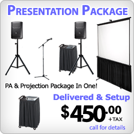 Projector & Screen with Sound System Rental