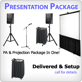 Projector & Screen with Sound System Rental